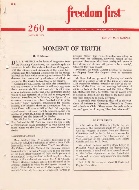 First page of Freedom First
