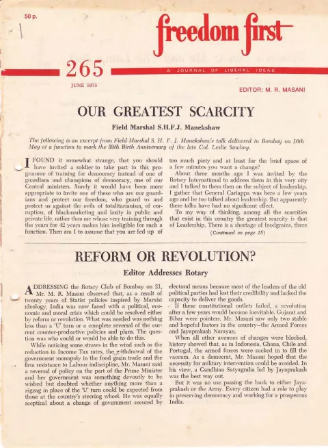 First page of Freedom First
