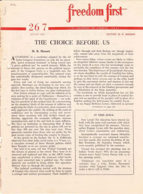 First page of Freedom First