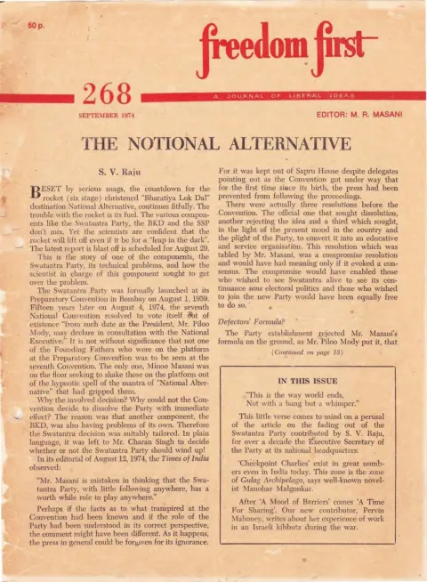 First page of Freedom First