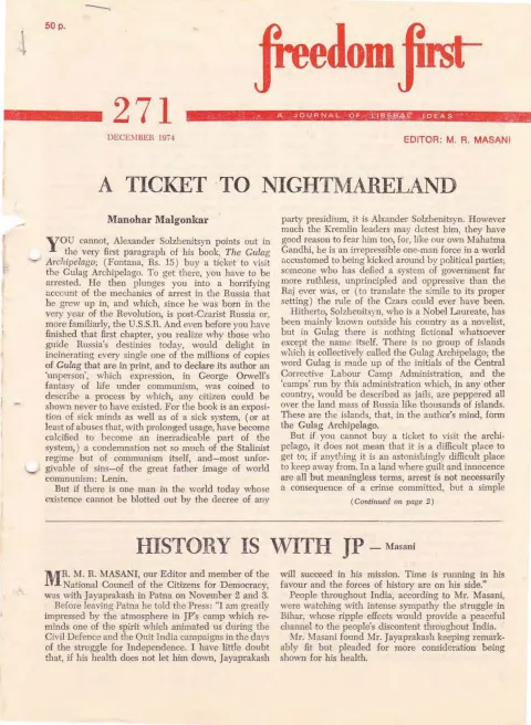 First page of Freedom First
