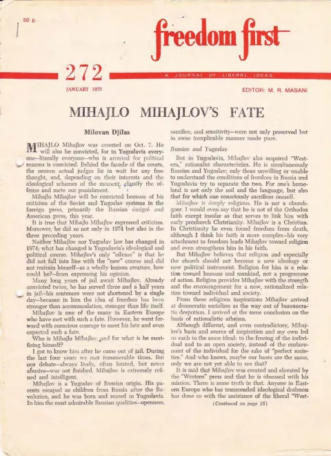 First page of Freedom First