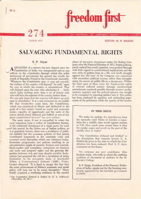 First page of Freedom First