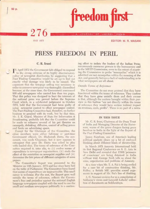 First page of Freedom First