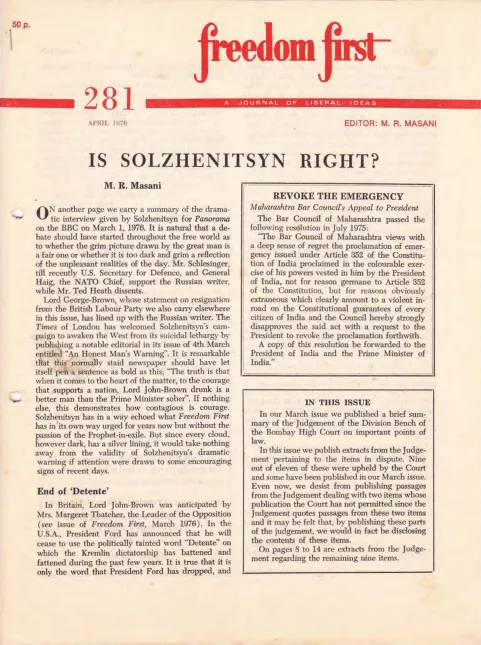 First page of Freedom First