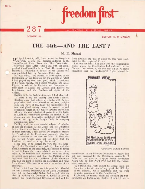 First page of Freedom First