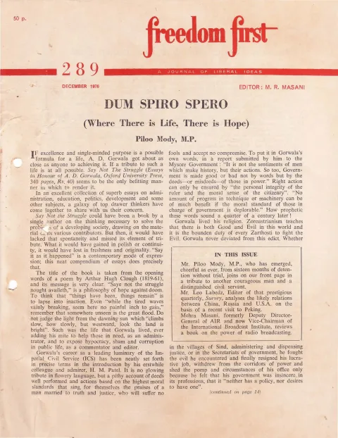 First page of Freedom First