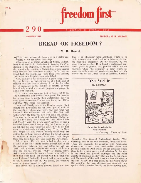 First page of Freedom First