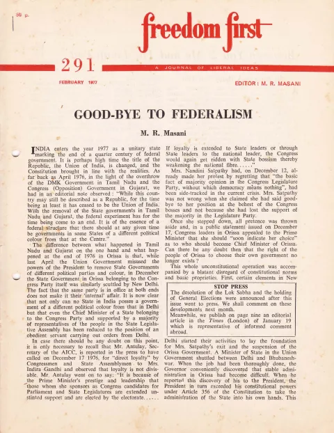 First page of Freedom First