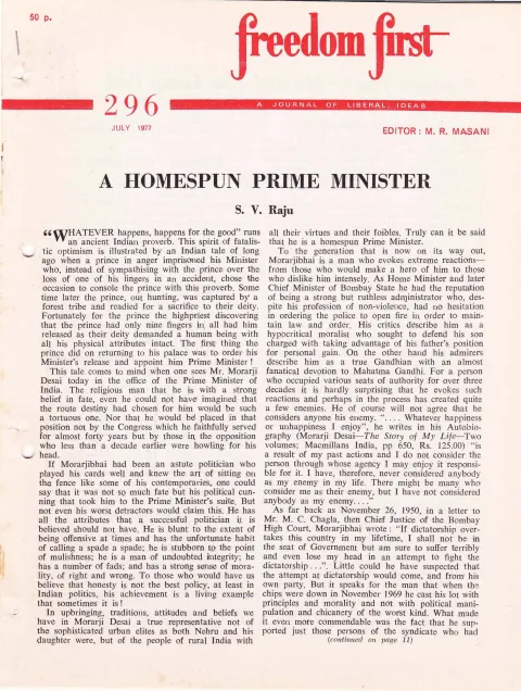 First page of Freedom First