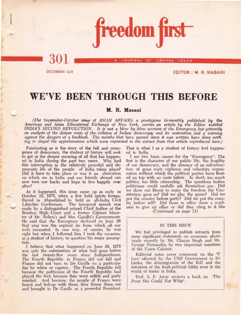 First page of Freedom First