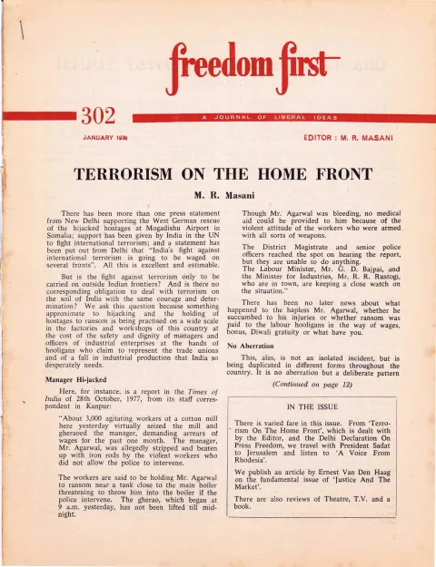 First page of Freedom First