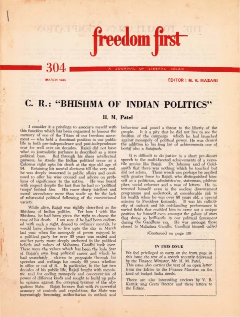 First page of Freedom First