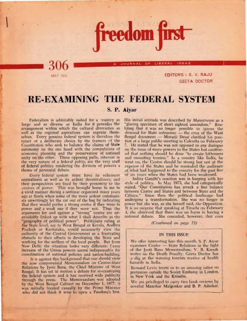 First page of Freedom First