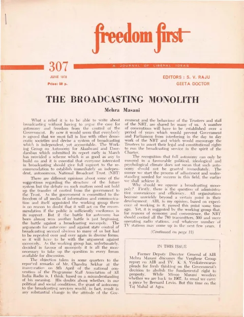 First page of Freedom First