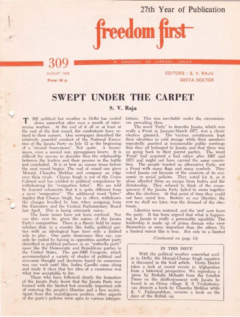 First page of Freedom First