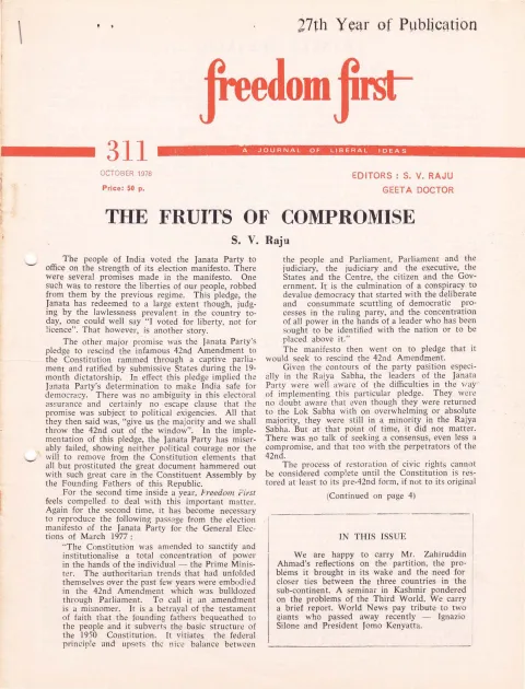First page of Freedom First