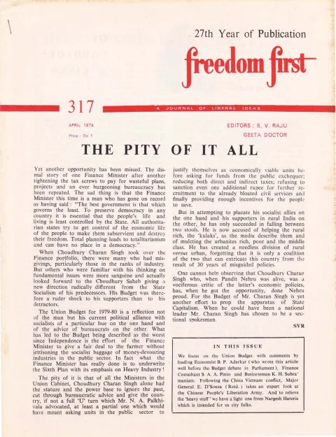 First page of Freedom First
