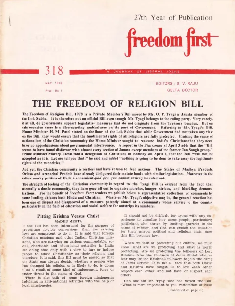 First page of Freedom First