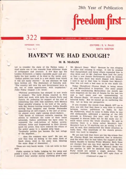First page of Freedom First