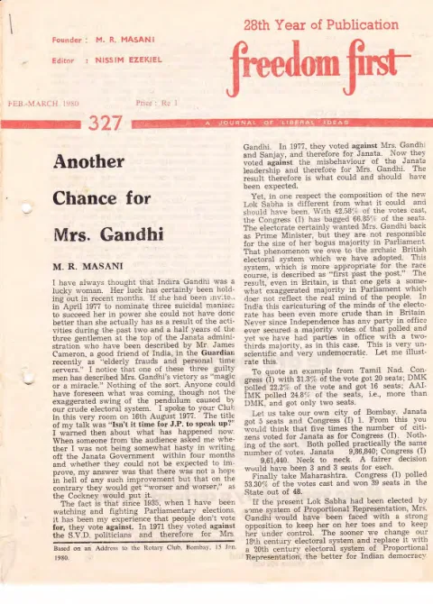 First page of Freedom First