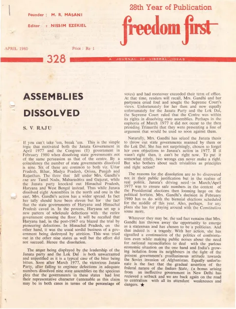 First page of Freedom First