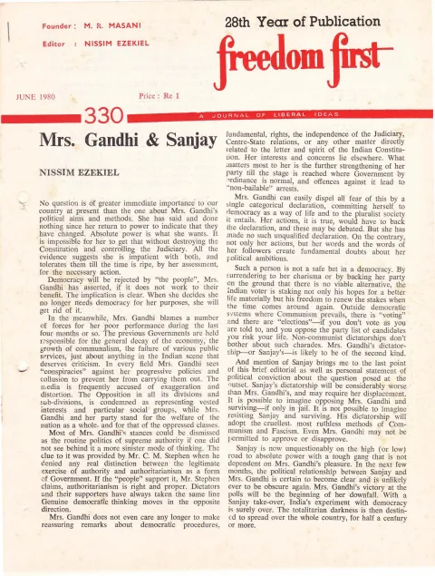 First page of Freedom First