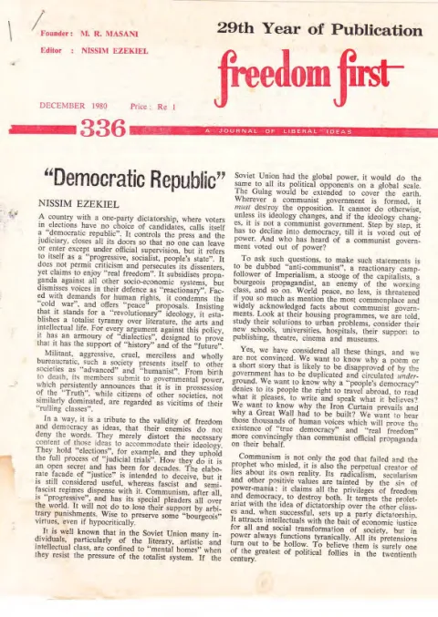 First page of Freedom First