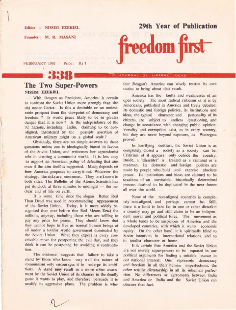 First page of Freedom First