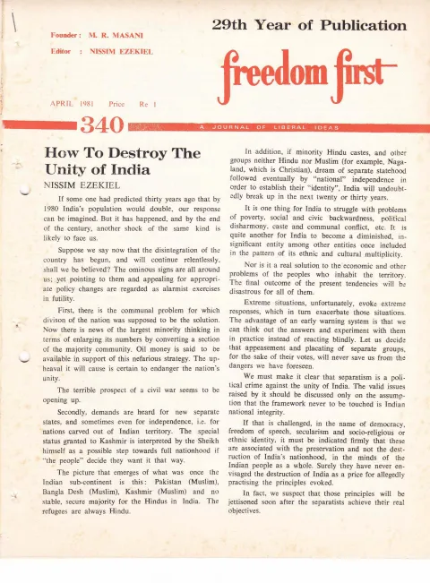 First page of Freedom First