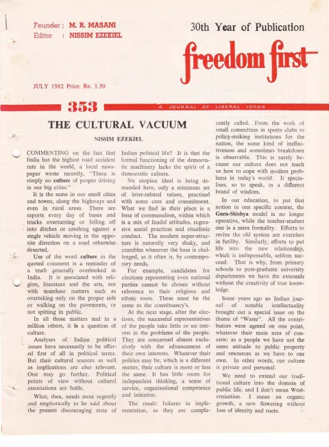 First page of Freedom First