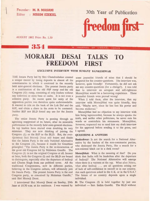 First page of Freedom First