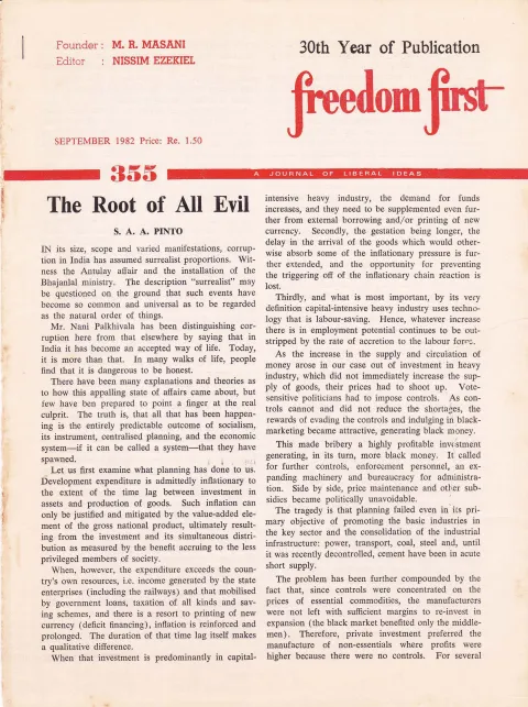 First page of Freedom First