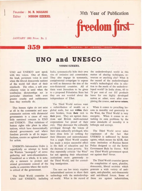 First page of Freedom First