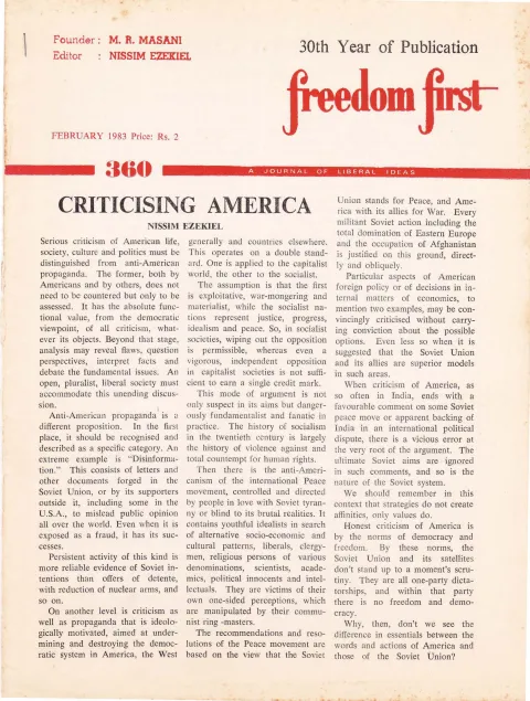 First page of Freedom First