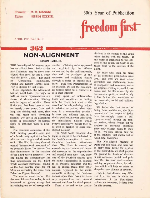 First page of Freedom First