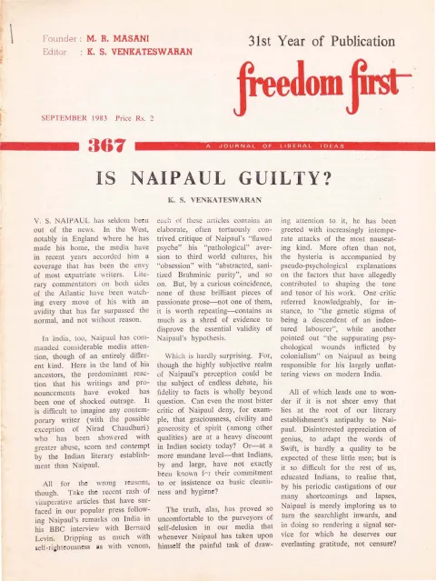 First page of Freedom First