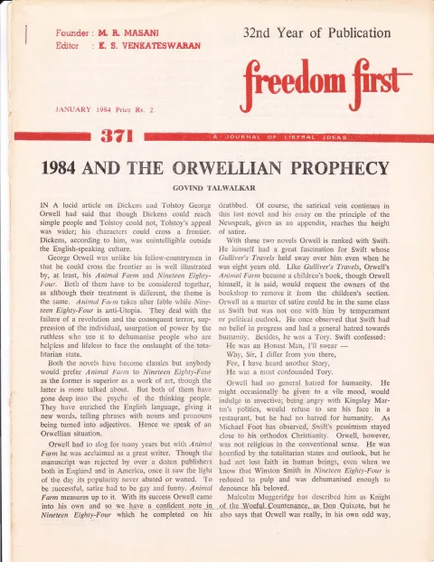 First page of Freedom First