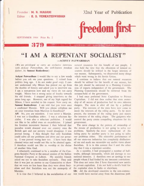 First page of Freedom First