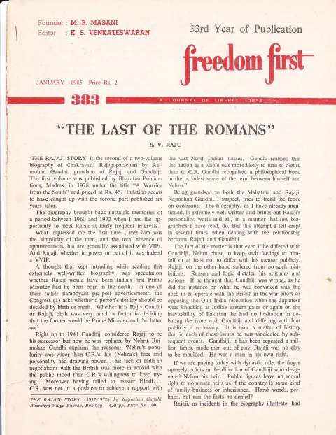 First page of Freedom First