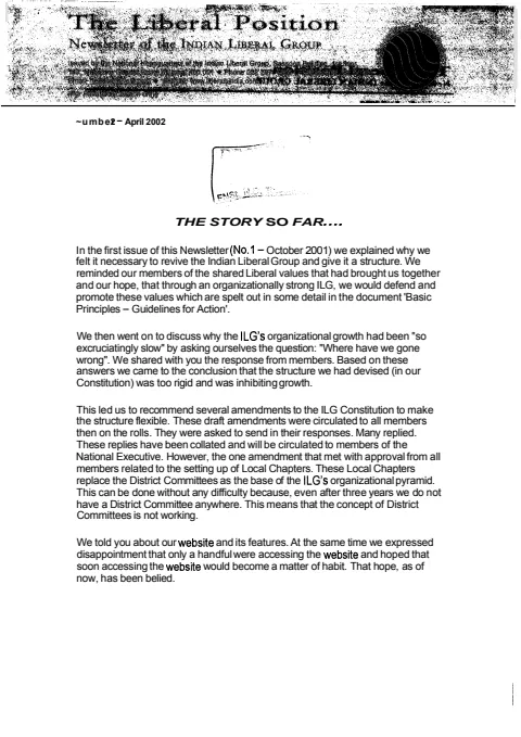 First page of The Liberal Position