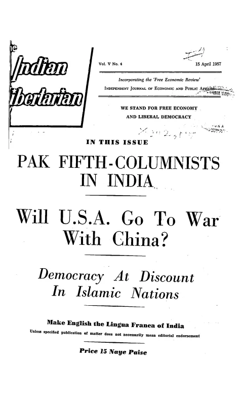 First page of The Indian Libertarian