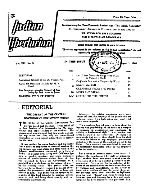 First page of The Indian Libertarian