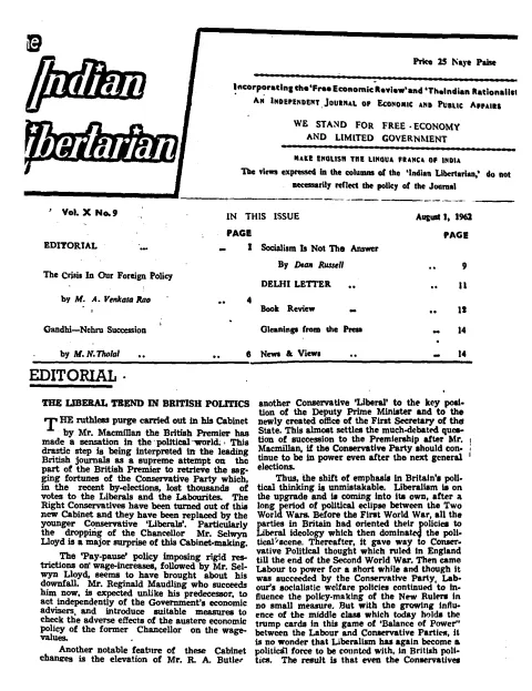 First page of The Indian Libertarian