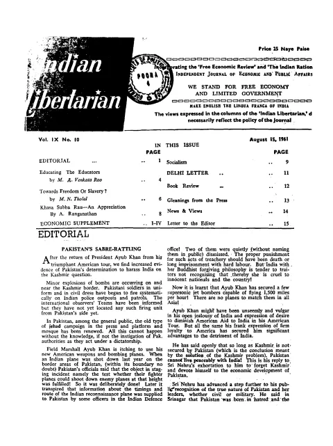 First page of The Indian Libertarian