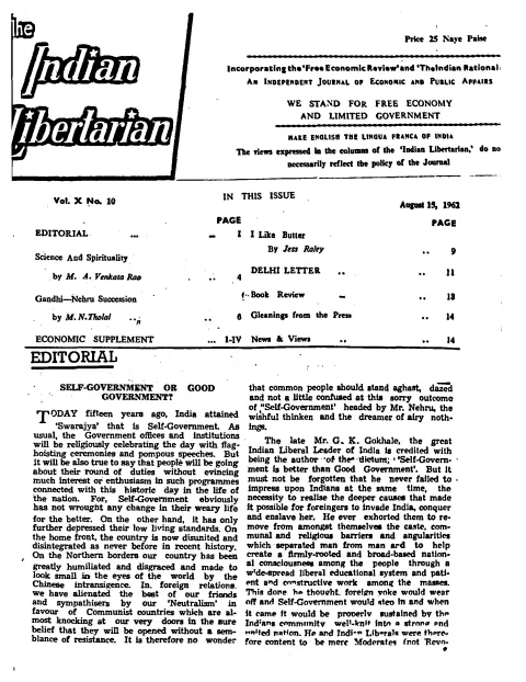 First page of The Indian Libertarian