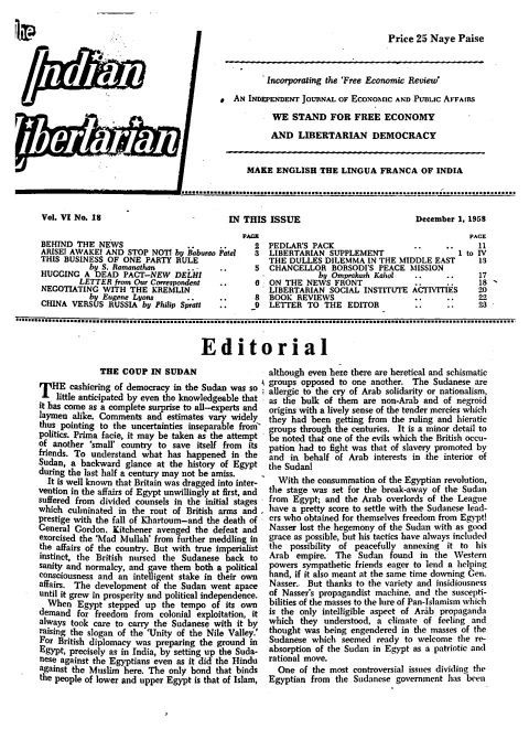 First page of The Indian Libertarian