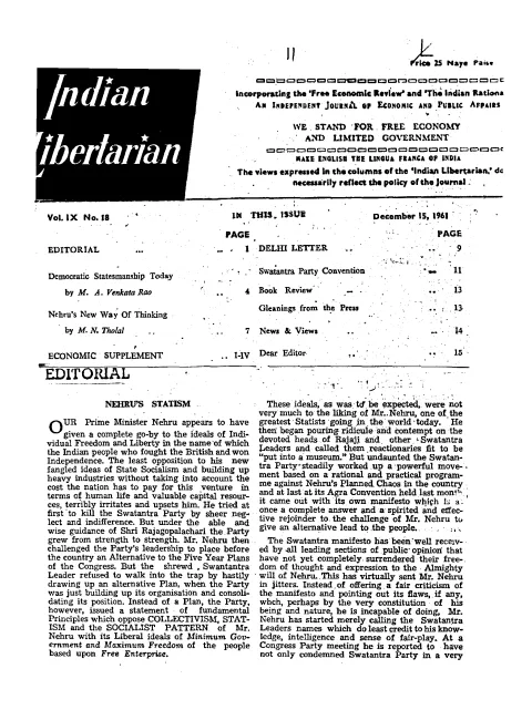 First page of The Indian Libertarian