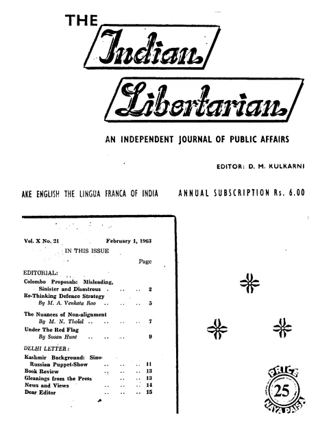 First page of The Indian Libertarian