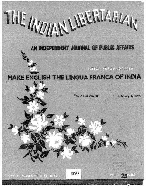 First page of The Indian Libertarian